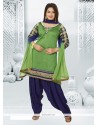 Sightly Green Chanderi Readymade Suit