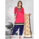 Engrossing Pink Embroidered Work Readymade Suit