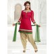 Staring Embroidered Work Hot Pink Chanderi Readymade Suit