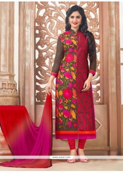 Extraordinary Cotton Embroidered Work Designer Straight Salwar Suit