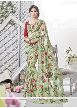 Gripping Georgette Multi Colour Printed Saree