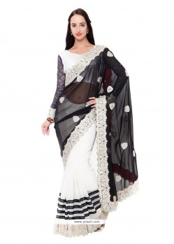 Observable Off White Embroidered Work Classic Saree
