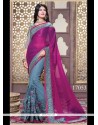 Embroidered Georgette Classic Saree In Magenta