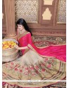 Outstanding Patch Border Work Beige Classic Saree