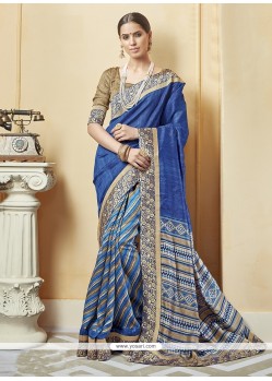 Sophisticated Multi Colour Print Work Silk Printed Saree
