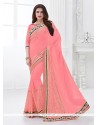 Awesome Georgette Pink Traditional Saree