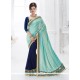 Mesmerizing Navy Blue Embroidered Work Classic Saree