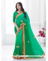 Enthralling Patch Border Work Traditional Saree