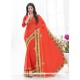 Scintillating Faux Chiffon Embroidered Work Classic Saree