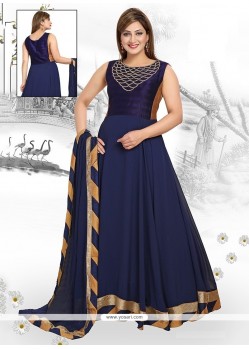 Exquisite Patch Border Work Georgette Readymade Suit