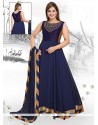 Exquisite Patch Border Work Georgette Readymade Suit