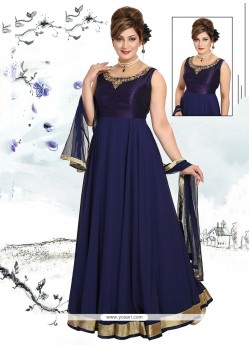 Latest Navy Blue Georgette Readymade Suit