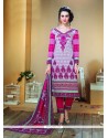 Trendy Multi Colour Print Work Designer Straight Salwar Kameez