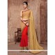 Modern Georgette Red Embroidered Work Classic Saree
