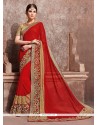 Absorbing Georgette Red Traditional Saree