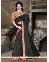 Immaculate Bhagalpuri Silk Black Printed Saree