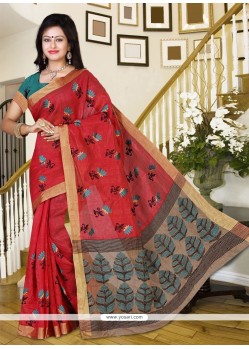 Marvelous Silk Red Casual Saree