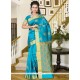 Glamorous Blue Print Work Silk Casual Saree