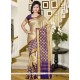 Riveting Shimmer Georgette Print Work Casual Saree