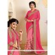 Subtle Patch Border Work Pink Jacquard Designer Saree