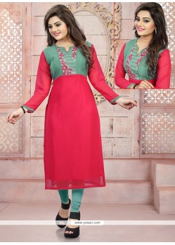 Gleaming Embroidered Work Party Wear Kurti
