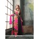 Mod Black And Hot Pink Anarkali Salwar Kameez