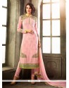Glorious Viscose Pink Churidar Designer Suit