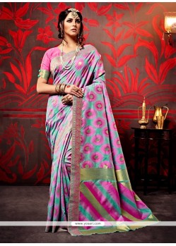 Distinctive Lavender Weaving Designer Saree