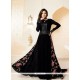 Fashionable Georgette Black Designer Floor Length Suit