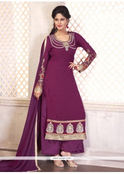 Eye-catchy Embroidered Work Georgette Designer Palazzo Salwar Suit
