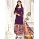 Perfervid Pure Crepe Purple Designer Patila Salwar Suit