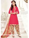 Fabulous Pink Print Work Designer Patila Salwar Suit