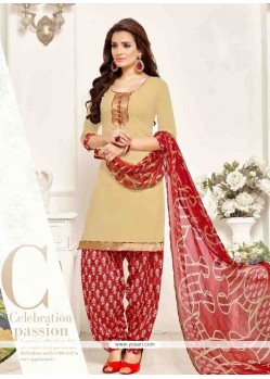 Magnetize Cream Designer Patila Salwar Suit