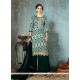 Prominent Print Work Cotton Green Designer Palazzo Salwar Suit