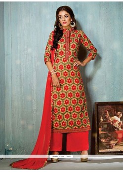 Blooming Multi Colour Print Work Designer Palazzo Salwar Suit