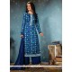 Suave Cotton Blue Designer Palazzo Salwar Suit