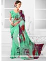 Chic Multi Colour Georgette Printed Saree