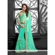 Sterling Turquoise Embroidered Work Classic Saree