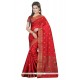 Gleaming Red Designer Saree