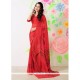 Angelic Faux Chiffon Red Casual Saree