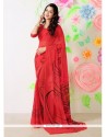 Angelic Faux Chiffon Red Casual Saree