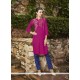 Sonorous Rayon Magenta Embroidered Work Party Wear Kurti