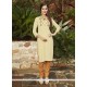 Delightsome Embroidered Work Rayon Beige Party Wear Kurti