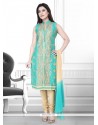 Beautiful Art Silk Zari Work Churidar Designer Suit