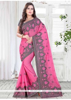 Imposing Hot Pink Classic Saree
