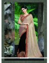 Bedazzling Patch Border Work Black Lycra Classic Saree