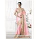 Invigorating Net Pink Patch Border Work Classic Designer Saree