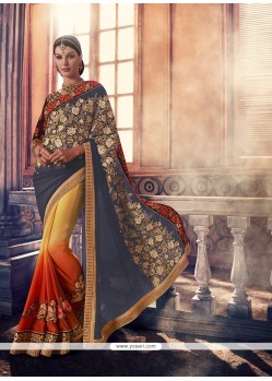 Attractive Georgette Embroidered Work Traditional Saree