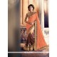 Blissful Beige And Brown Patch Border Work Georgette Classic Saree