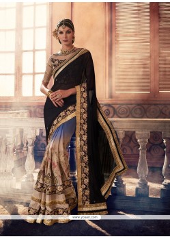 Magnetic Georgette Embroidered Work Classic Saree